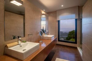 Photo of a modern twin sink bathroom in a private villa in Mijas